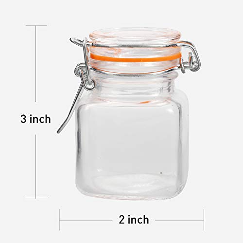 Encheng 4 oz Glass Jars With Airtight Lids And Leak Proof Rubber Gasket