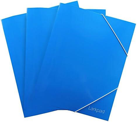 A4 Size Classification Paper File Folders, Multifunction for Office & Student, 3-Pack Blue by Larkpad