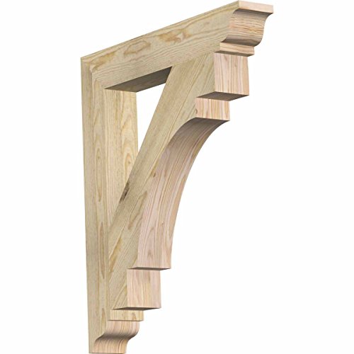 Ekena Millwork BKT04X26X30MRC01RDF Merced Traditional Rough Sawn Bracket, 4" Wi…