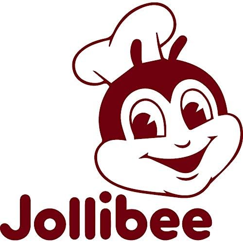 NBFU DECALS Logo JOLLIBEE (Burgundy) (Set of 2) Premium Waterproof Vinyl Decal Stickers for Laptop Phone Accessory Helmet CAR Window Bumper Mug Tuber Cup Door Wall Decoration