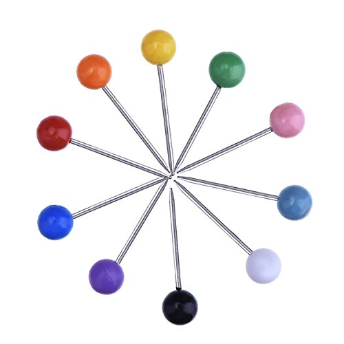 Map Tacks Push Pins Plastic Head with Steel Point, 1/8 Inch, 500 Pieces
