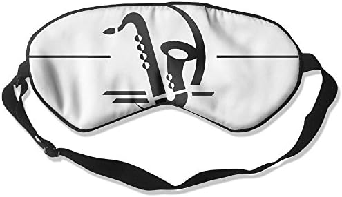 LzVong Saxophone Unisex Silk Adjustable Strap Sleeping Eye Mask Smooth Eyeshade