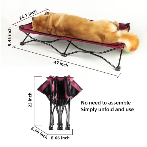 YEP HHO Large Elevated Folding Pet Bed Cot Travel Portable Breathable