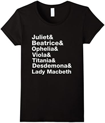 Womens Women of Shakespeare T-Shirt William Shakespeare Shirt Medium Black