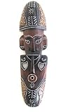 OMA African Mask Wall Hanging Decor Wood Carved Peace Wise Man Blessing African Tribal Tiki Wall Decor - Large 20