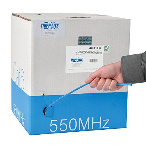 Tripp Lite Cat6 Gigabit Bulk Solid PVC Cable Blue, 1000-ft.(N222-01K-BL)