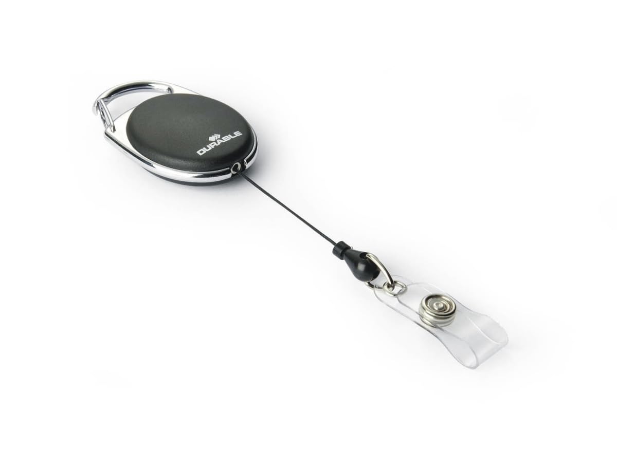 Durable Badge Reel STYLE in Black | Pack of 10 | Ideal for Securely Holding Name Badges, Security Passes, Key Fobes, etc.