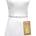 Remedios Rhinestone Satin Bridal Sash Belt for Wedding Dress,Off White