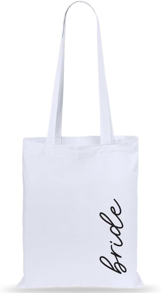 eBuyGB White Bride Cotton Tote Bag Bridal Party Favours Hen Party Gift