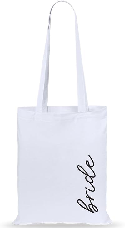 eBuyGB White Bride Cotton Tote Bag Bridal Party Favours Hen Party Gift