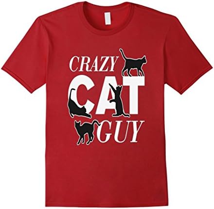 Men's Crazy Cat Guy T-Shirt 2XL Cranberry