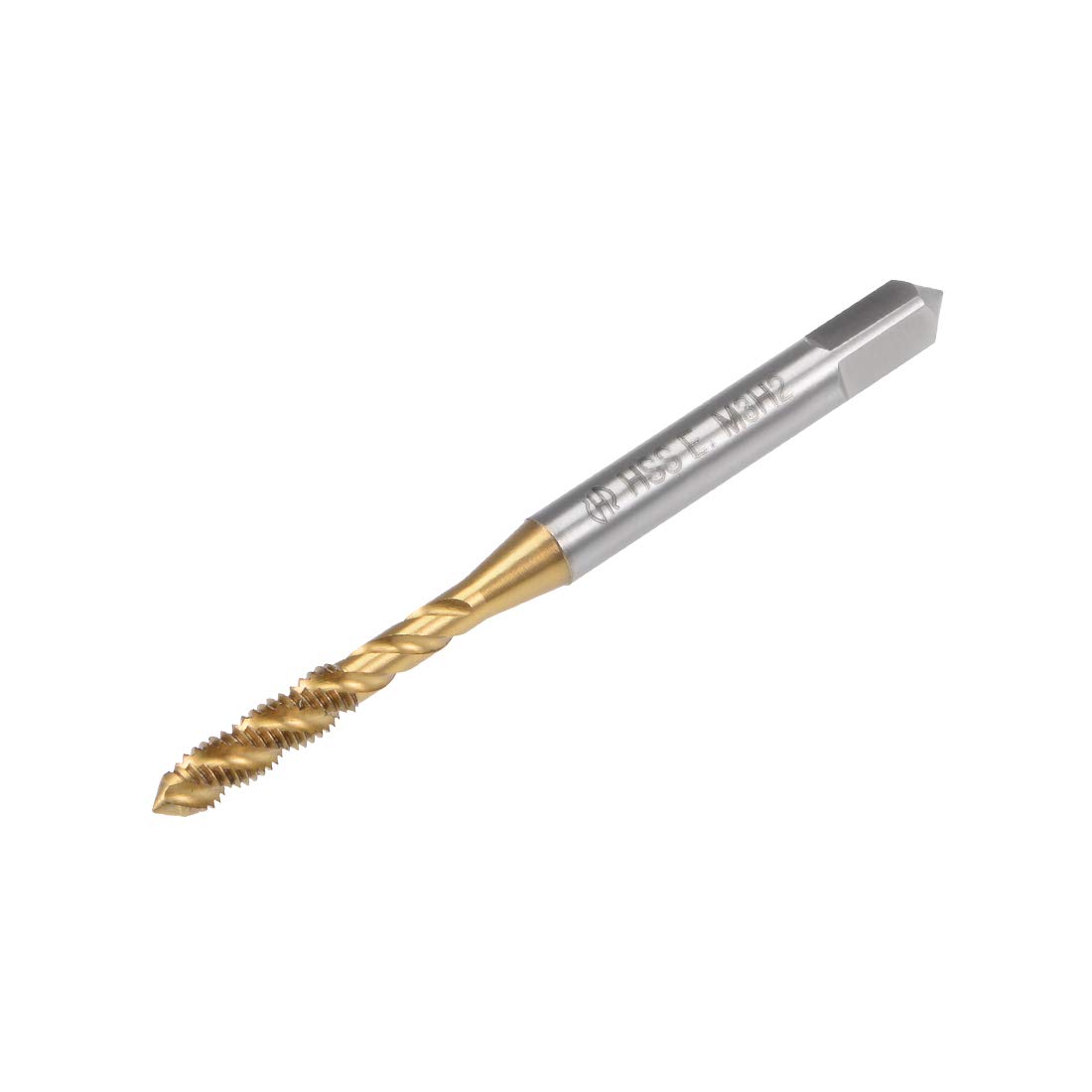 sourcing map Metric Spiral Point Machine Screw Tap M3 Thread H2 Cobalt Titanium Plating M35 HSS