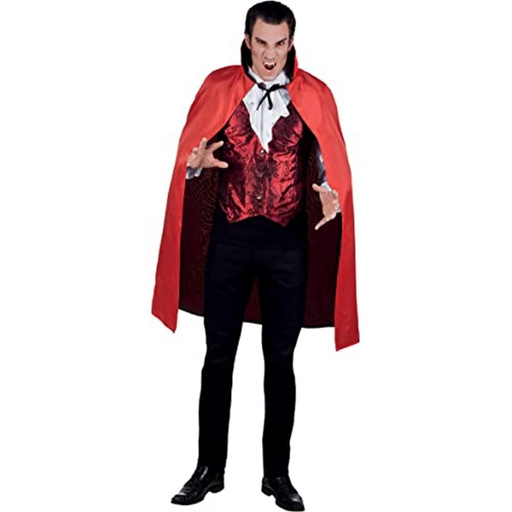 Reversible Vampire Cape with Collar Bloodlust Taglia Unica Rosso/Nero