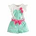 Weixinbuy Girls Clothes Sets Sleeveless T-Shirts Plaid Shorts Vest Summer