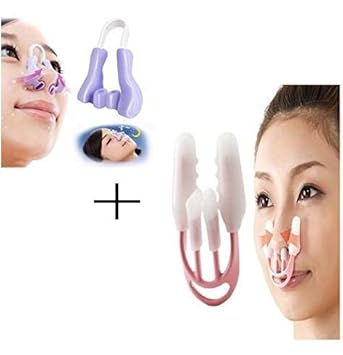 Digital Shoppy Men's and Women's Nose Lifting Shaper/Clip Corrector, 2 Pieces (Pink, Purple)