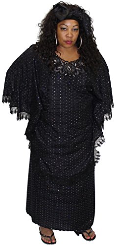 African Planet Women's Million Stone Lace Floral Skirt Set