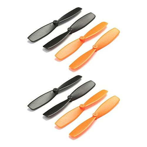 Walkera-8-Stueck-2-Set-Premium-Original-Rotorblaetter-Propeller-Blades-fuer-Copter-Drohne-Carrera-RC-Video-One-Ladybird-Hubsan-Quadrocopter-55mm-Schwarz-Orange-von-MrStecker-Modellbau
