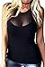Mitario Femiego Women Sexy Slim Fit Gauze Low-Cut Bodycon Tank Party Clubwear Shirt Black MM
