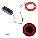 TopYart Neon LED Light Glow EL Wire Battery Pack String Strip Rope Tube Car Dance Party + Controller (15ft , Red)