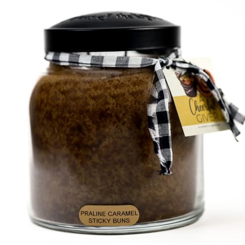A Cheerful Giver - Praline Caramel Sticky Buns - 34oz Papa Scented Candle Jar - Keepers of the Light - 155 Hours of Burn Time, Candles Gifts for Women — image 1