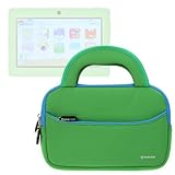 Evecase LillyPad Jr. Android Kids Tablet Neoprene Sleeve Case Slim Briefcase w/ Handle & Accessory Pocket / Ultra Portable Travel Carrying Case Sleeve Portfolio Pouch Cover – Green