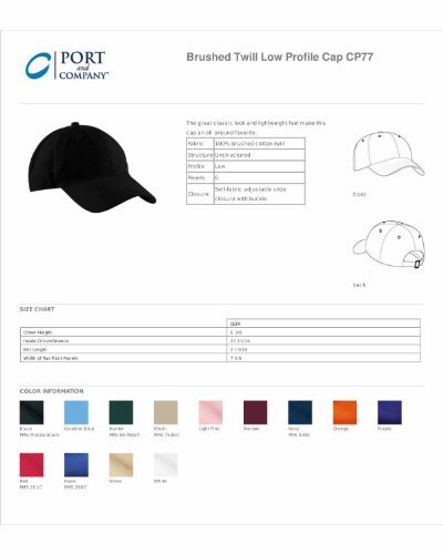 Port & Company - Brushed Twill Low Profile Cap. CP77 Black OSFA