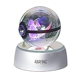 AXAYINC 3D Crystal Ball LED Night Lights Advance Laser Engraving Children's Gift (Dragonite)