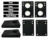 VJ Longboard Skateboard Riser Pads, Rubber, Set of 2, Size 3mm (1/8
