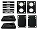 VJ Longboard Skateboard Riser Pads, Rubber, Set of 2, Size 3mm (1/8