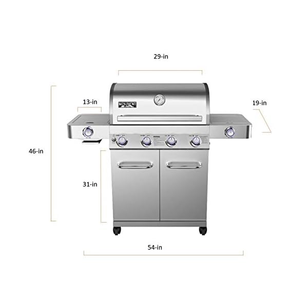 Monument-Grills-24367-Stainless-Steel-4-Burner-Propane-Gas-Grill-wSide-Sear-Burners