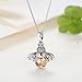 GOXO Bee Pendan 925 Sterling Silver Queen Honey Little Cute Bumblebee Necklace, Cute Honeybee Bracelet Jewelry Gift for Women Girls(bee necklace)