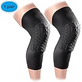 Laxuri R700 Crashproof Basketball Kids Adult Knee Pads with Breathable Compression Honeycomb Pads Support, (1 Pair) Leg Knee Long Sleeve Protector Gear