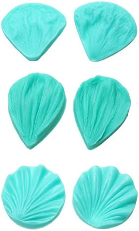 Kitchen Ware LLC Deep Texture Fondant Cake Decorating Tools Flower Making GumPaste Peony Rose Floral Petal Leaf Veiner Silicone Molds (Rose Petals)