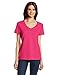 Hanes womens Nano Premium Cotton V-neck Tee fashion t shirts, Wow Pink, X-Large US