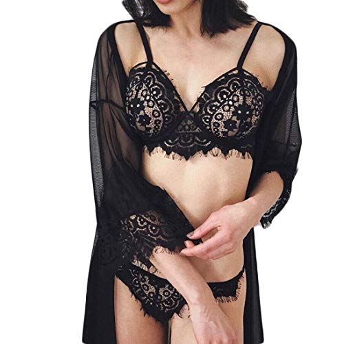 BEAUTYVAN-- Clearance ! Lingerie Set Womens Plus Size Eyelash Lace Lingerie Babydoll Nightwear Bra G-String Underwear