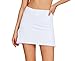 Cityoung Womens Athletic Pleated Golf Skirts with Pockets Tennis Skirt High Waisted with Shorts Running Workout White S