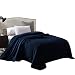 Exclusivo Mezcla Velvet Flannel Fleece Plush Queen Size Bed Blanket as Bedspread/Coverlet/Bed Cover (90" x 90", Navy Blue) - Soft, Lightweight, Warm and Cozy