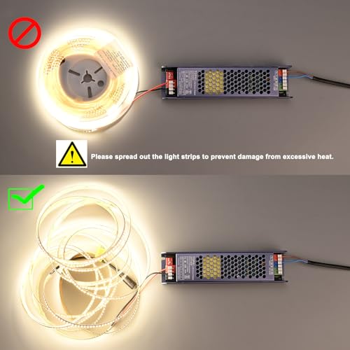 TOPAI Strip LED 24V 5 m 20W/m High brightness White Natural 4000K | 10 mm wide, 238LEDs/m, non-waterproof, self-adhesive, flexible cuttable, for kitchen and bedroom