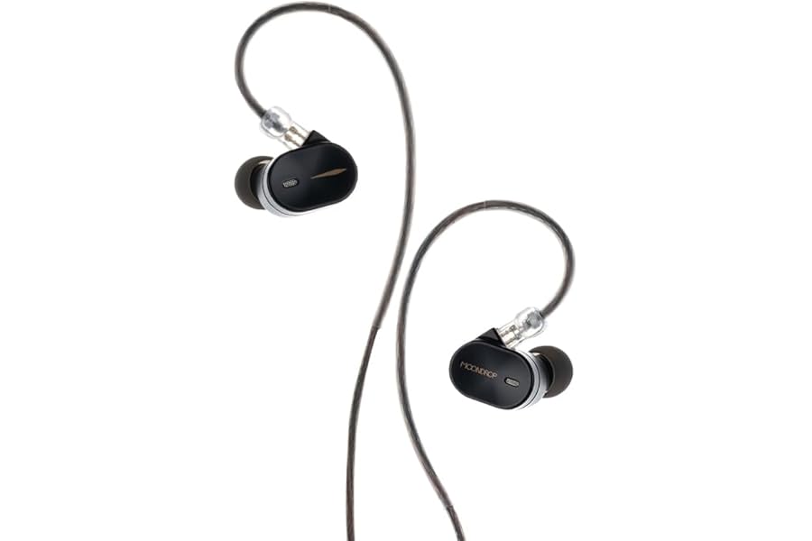 Moondrop CHU III IEM Earphones, Dynamic Driver in‑Ear Monitors, 0.78mm 2-Pin Detachable Cable HiFi Wired Earbuds (Black)