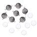DROLE 30 Sets Stainless Steel Cabochon Frame Setting Tray Connector with Round Glass Dome Tile Cabochon Trays Kit for Crafting DIY Jewelry Making 20mm