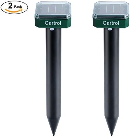 Gartrol Solar Mole Repellent Repel Mole, Voles, Gopher, Mice and Rats, Sonic Rodent Repeller Deterrent Chaser, Waterproof