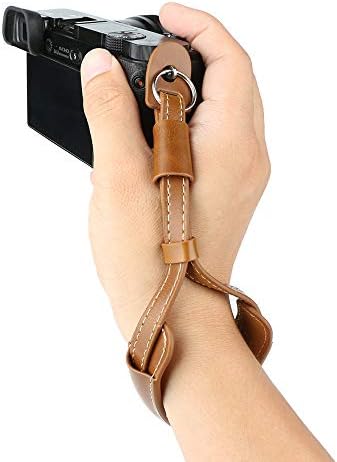 Leather Camera Hand Wrist Strap Adjustable Camera Strap for A6000 A6300 A6500 X100F X100T X100S X100 X-T2 X-T10 X-T20 X-E2 X-E3 and other Mirrorless Cameras (Brown)
