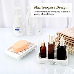 MoKo Soap Dish, Dual-Layer Resin Bar Soap Tray