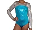 Red Monkey Gear Long Sleeve Metallic Turquoise Gymnastic Leotard