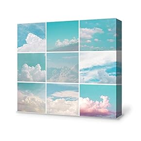 Canvas Wall Art Sky Series Canvas Painting Wall Poster Decor for Living Room Wooden Framed Home Decorations - 12x12 inches