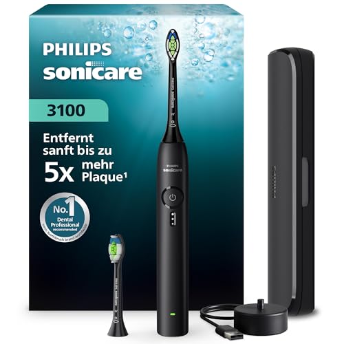 Philips Sonicare Series 3100 Elektrische Zahnbürste – Schallzahnbürste mit Drucksensor, 3 Intensitätsstufen, EasyStart, SmarTimer, 14 Tage Laufzeit, R
