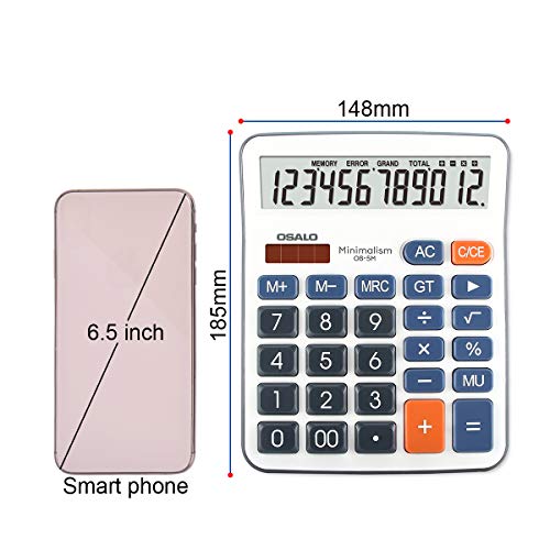 Pendancy Large LCD Display Button Electronic 12 Digits Desktop Minimalist Calculator(5M) - Thumbnail 4