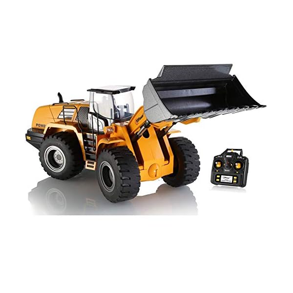 RCTOYS 1:14 TR-213 2.4GHz 10CH Schwenkbarer Schaufel Radlader, RC Ferngesteuerter Bagger Baustellen-Fahrzeug, Modell mit…