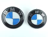 New 82mm/74 mm Glue-Dropping BMW Blue/Silver Hood Trunk Emblem Roundle Logo