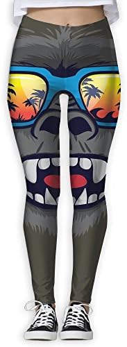 Women's Girl Fierce Gorilla With Glasses High Waist Casual Leggings Tights Yoga Pants Running Pants Stretchy Sport Pilates Workout Long Sportswear